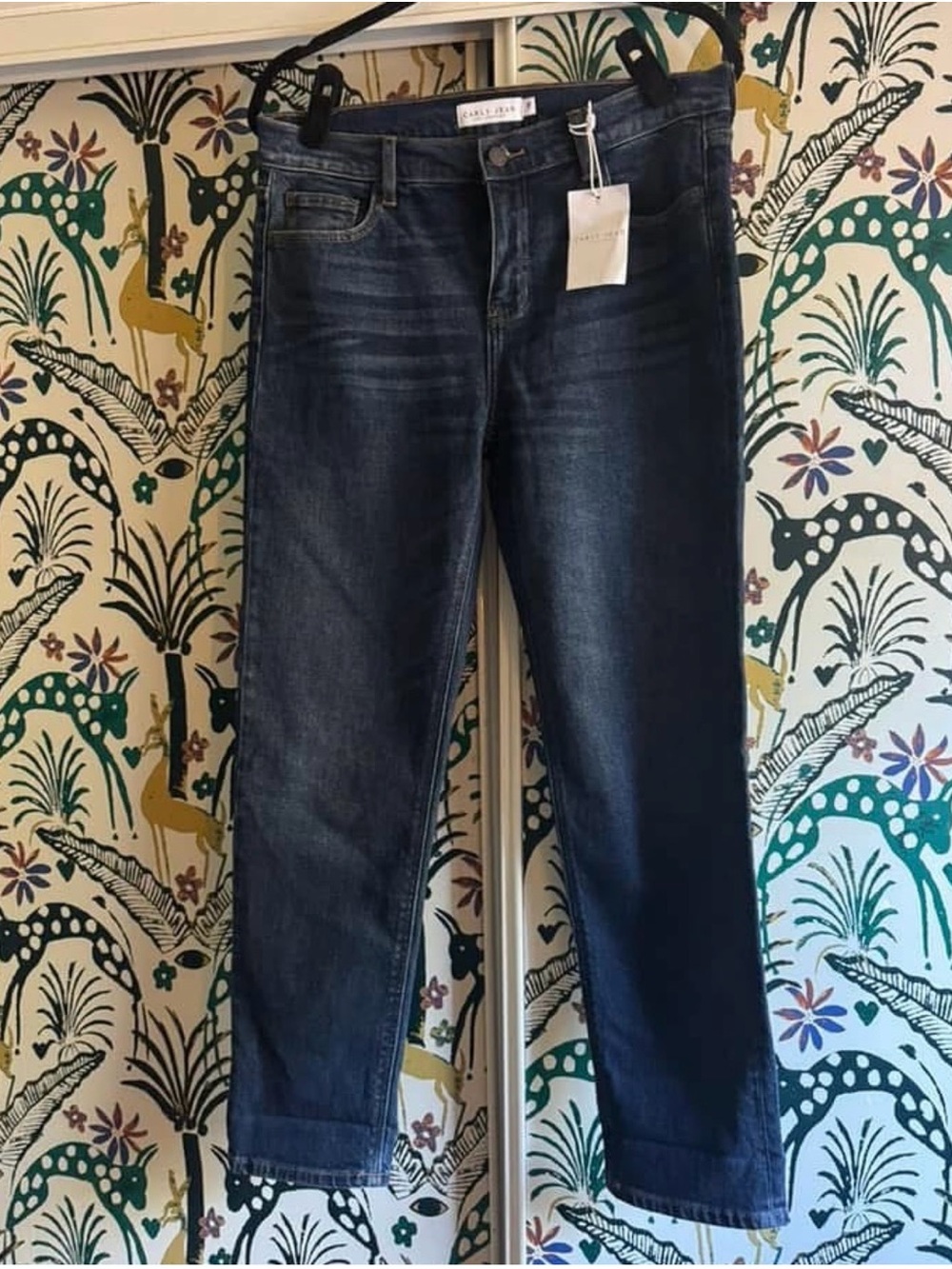 Carly Jean Los Angeles Dark Blue Straight Jeans